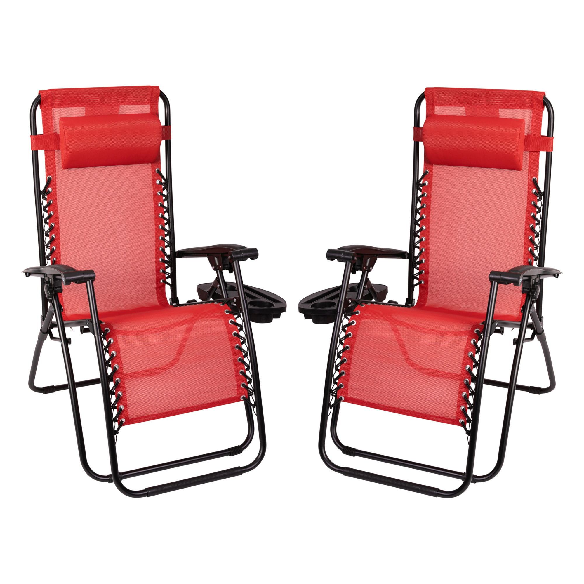 Flash Furniture, 2PK Red Mesh Zero Gravity Lounge Chair, Primary Color Red, Material Steel, Width 25.5 in, Model# 2GM103122SSRD